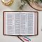 NKJV, Reference Bible, Classic Verse-by-Verse, Center-Column, Premium Goatskin Leather, Brown, Premier Collection, Red Letter, Comfort Print