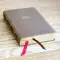 NKJV, Compact Center-Column Reference Bible, Brown Leathersoft, Red Letter, Comfort Print (Thumb Indexed)