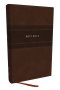 NKJV Personal Size Large Print Bible with 43,000 Cross References, Brown Leathersoft, Red Letter, Comfort Print