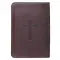 KJV Compact Bible, Brown, Imitation Leather, Large Print, Red Letter, Concordance, Verse Finder, Reading Plan, Maps, Gilt Edge, Ribbon Marker