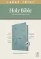 NLT Large Print Thinline Reference Bible, Filament Enabled (LeatherLike, Floral Leaf Teal, Indexed, Red Letter)