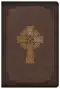 KJV Large Print Compact Reference Bible, Celtic Cross Brown LeatherTouch