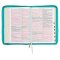 KJV Bible Thinline LP Faux Leather, Teal w/zipper