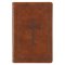 KJV Holy Bible, Standard Size Faux Leather Red Letter Edition - Thumb Index & Ribbon Marker, King James Version, Tan Cross