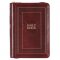 Framed Burgundy Faux Leather Large Print Compact King James Version Bible with Zippered Closure