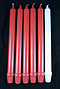 12" x 1" Fluted Advent Candle Set - Red & White