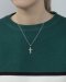 Small Silver Polished Apexed Cross Pendant