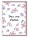 'You are loved' (Petals) with bible verse A6 Greeting Card