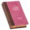 Brown and Berry Pink Faux Leather Giant Print Standard-size King James Version Bible with Thumb Index