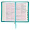 KJV Holy Bible, Standard Size Faux Leather Red Letter Edition - Thumb Index & Ribbon Marker, King James Version, Teal Floral Zipper Closure