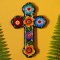 Ornate Flower Cross - Black