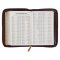 KJV Bible Compact Faux Leather, Burgundy/Saddle Tan w/zipper