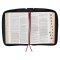 Burgundy and Black Faux Leather King James Version Study Bible with Thumb Index and Zippered Closure