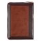 KJV Bible Compact Faux Leather, Burgundy/Saddle Tan w/zipper