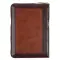 KJV Bible Compact Faux Leather, Burgundy/Saddle Tan w/zipper