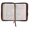 KJV Bible Compact Faux Leather, Burgundy/Saddle Tan w/zipper