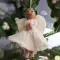 Handmade Felt Fair trade Christmas Angel Hanging Tree Decoration - White