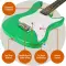 3rd Avenue 3/4 Size Electric Guitar Pack - Green