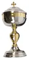 7 1/2 inch Ciborium in Silver & Gold Finish