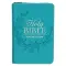 KJV Bible Mini Pocket Faux Leather, Teal w/zipper