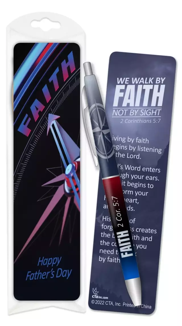 Pen & Bookmark Set-Living By Faith/Fathers Day (2Cor 5:7)