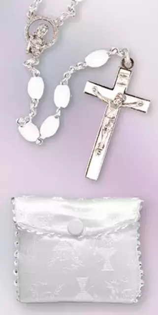 White Plastic Communion Rosary