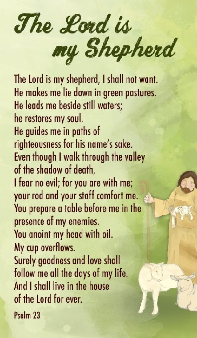 Lord is My Shepherd Prayer Card Free Delivery when you spend £10 at