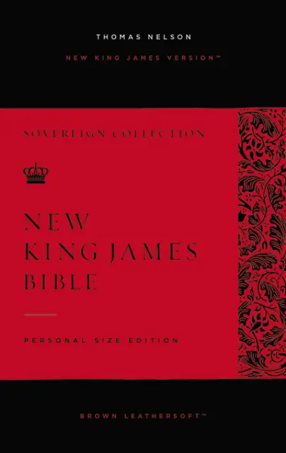 NKJV, Personal Size Reference Bible, Sovereign Collection, Leathersoft, Brown, Red Letter, Comfort Print