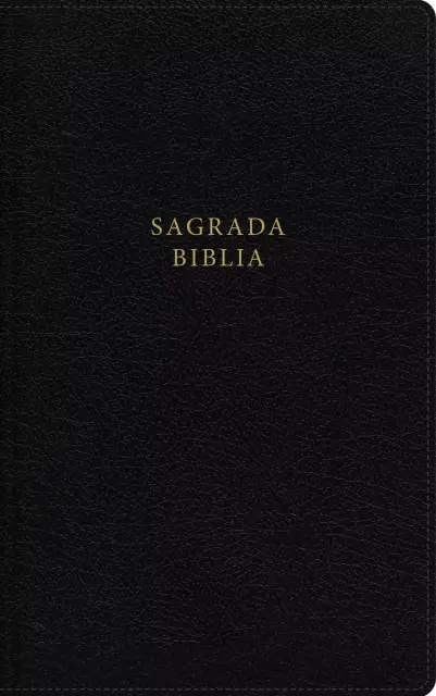 Biblia Católica, Tamaño personal, Leathersoft, Negra, con Cierre, Comfort Print