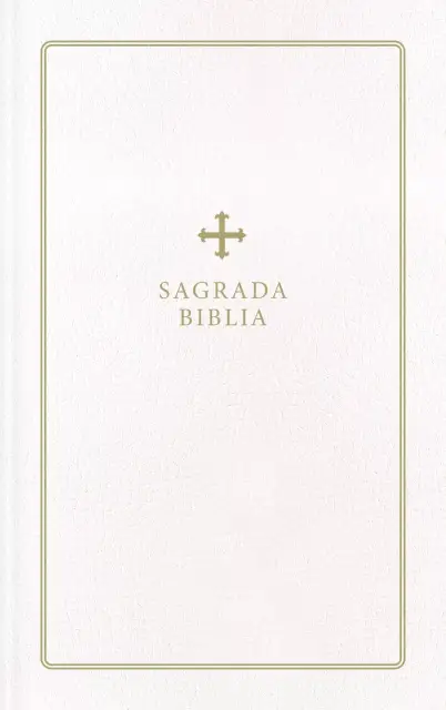 Biblia Católica, Regalos y Ceremonias, Piel reciclada, Blanco, Comfort Print