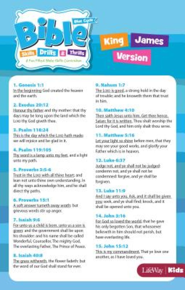 Bible Skills, Drills, & Thrills: Blue Cycle - KJV Verse Cards