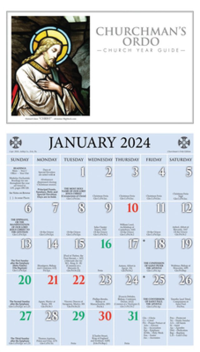 2024 Churchman's Ordo Kalendar Free Delivery when you spend £10 at