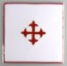 7" x 7" Cotton Pall with Red & Gold Cross