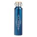 Laser Engraved Stainless Steel Double Wall Vacuum Insulated Water Bottle Engraved Carry Handle Lid/Eco-Friendly Hydration Bottle/24 Hour Hot or Cold, 25 oz, Grace, Metallic Blue