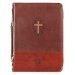 Large Cross John 3:16, Brown Faux Leather Classic Bible Cover