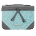 Medium Amazing Grace Tassels Turquoise/Gray Faux Leather Fashion Bible Cover