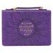 Medium Purple Sunflower Strength & Dignity Faux Leather Fashion Bible Cover - Proverbs 31:25