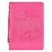 Large "He Has Made Everything Beautiful" Ecclesiastes 3:11 Bible Cover, Pink/Gold Faux Leather