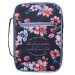 Large Word of God Stands Forever Navy  Floral Nylon, Bible Cover