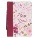 Large I Know The Plans Pink/Plum Floral Faux Leather Bible Cover: - Jeremiah 29:11