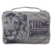 Large  Strong & Courageous Bold Lion Gray Poly-canvas Bible Cover - Joshua 1:9