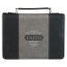 Medium Black & Gray w/Silver Walk by Faith Classic Bible Cover - 2 Corinthians 5:7