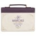 Large Mercies Are New Dark Purple Vegan Leather Fashion Bible Cover  - Lam. 3:22-23