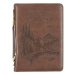 Extra Large Wings Like Eagles Brown Classic Bible Cover - Isa. 40:31