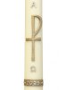 30" x 3" Paschal Candle with Gold P Cross Design Wax Relief