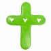 Small Soapstone Cross with Hearts - Green