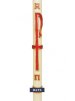 30" x 3" Paschal Candle with Simple PX in Red & Gold Design Wax Relief