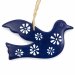 Dove Soapstone Christmas Decoration - Dark Blue - Flower