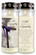 White With Deepest Sympathy Windproof Cap Candle