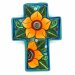 Mexican Painted Sunflower Block Cross - Turquoise